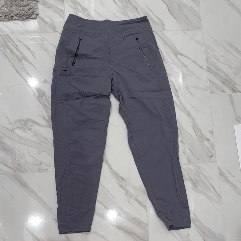 Gray Athletic Joggers with Zipper Pockets